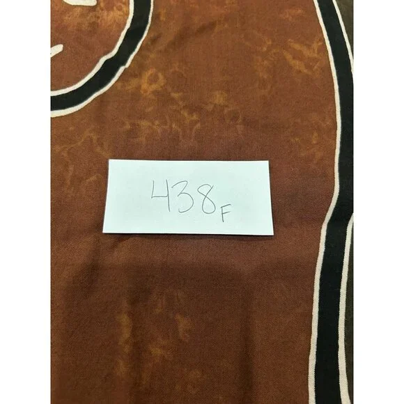 Handmade Blue Hand Rayon Scarf Brown Green Batik Pattern From Bali Indonesia - Picture 8 of 8